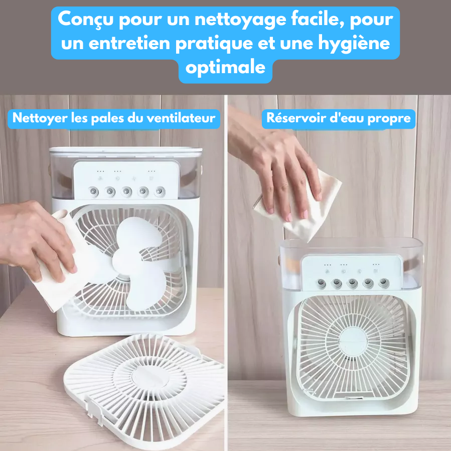 NeoCool™ 360 – Ventilateur USB 3-en-1 avec Brume & Humidification
